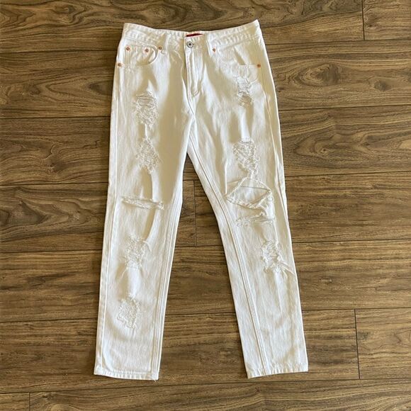 Signature 8 Distressed Skinny White Pant || size Medium - Picture 1 of 7